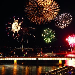 Donau in Flammen in Linz