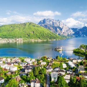 Blick auf Gmunden am Traunsee