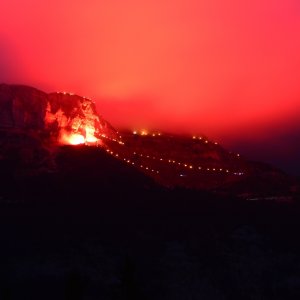 Berge in Flammen am Altausseer See